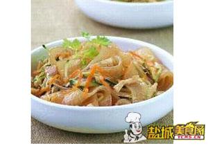鸡丝拉皮+西红柿泡蛋汤