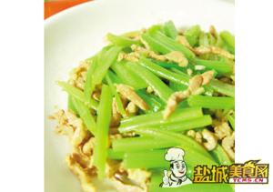 盐城美食网午餐推荐—香芹肉丝+肉片汆黄瓜汤