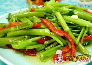 盐城美食网推荐-清炒空心菜梗