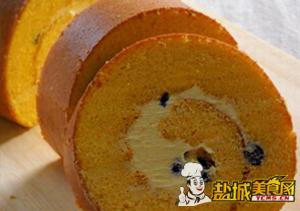 蜜豆南瓜戚风卷