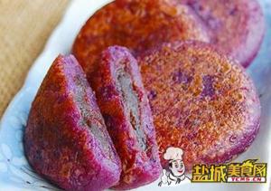紫薯豆沙煎饼