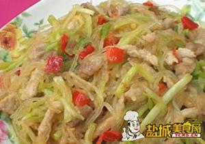 韭黄瘦肉炒粉丝