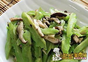 盐城美食网晚餐推荐—香菇炒苦瓜