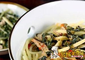 雪菜冬笋肉丝面