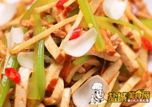 西芹香干炒笋丝
