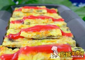 番茄沙司南瓜花饼