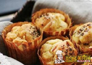 洋葱火腿咸味杯子蛋糕