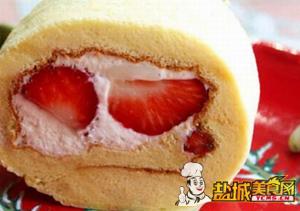 草莓奶冻卷