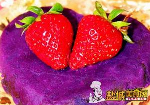 椰香草莓紫薯泥