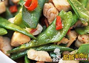 蚝油荷兰豆炒鸡丁