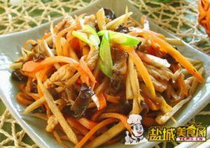牛蒡萝卜木耳丝炒肉(图)