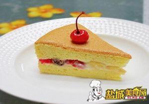 香芒樱桃酱心蛋糕(图)