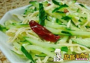 黄瓜丝拌豆腐皮(图)