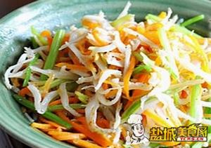 炒银鱼三丝(图)