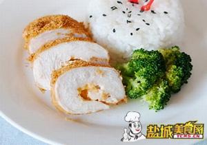 烤鸡肉起司卷(图)