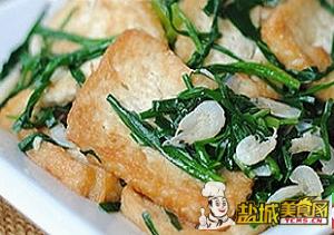 虾皮韭菜烧豆腐(图)