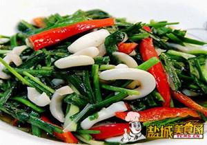韭菜炒鱿鱼(图)