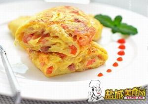煎火腿奶酪蛋饼