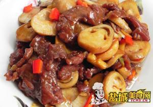 蚝油草菇滑炒牛肉