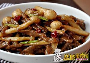 蚝汁海鲜菇炒牛柳