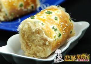 香葱肉松面包卷