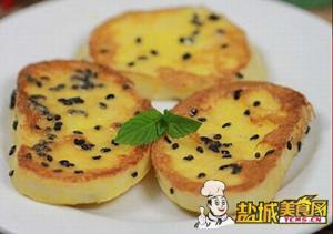 黄油煎黑芝麻馒头