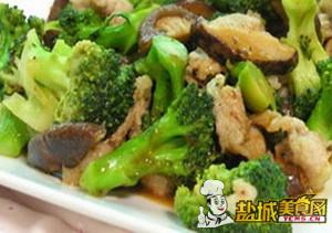 黑椒香菇炒西兰花