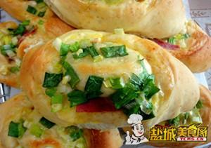 葱花火腿面包
