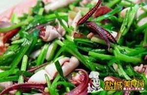 海米鱿鱼炒韭菜