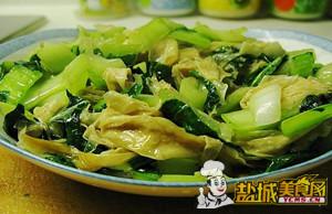 青菜心炒豆腐皮